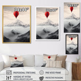 Hot Air Ballon In The Mountains I - Hot Air Balloon Canvas Wall Art
