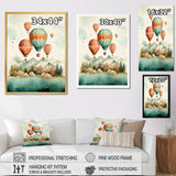 Flying Over The Ocean In Hot Air Ballon - Hot Air Balloon Canvas Wall Art
