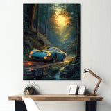 Forest Drives In Classic Car I - Car Vintage Canvas Wall Art
