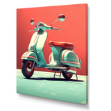 Coral Teal Scooter Display I - Scooter Canvas Wall Art