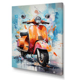 Coral Teal Scooter Display Graphite I - Scooter Canvas Wall Art