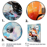 Coral Teal Scooter Display Graphite I - Scooter Canvas Wall Art