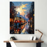 City Trains At Night - Train Canvas Wall Art