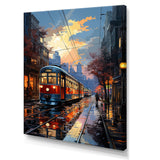 City Trains At Night - Train Canvas Wall Art