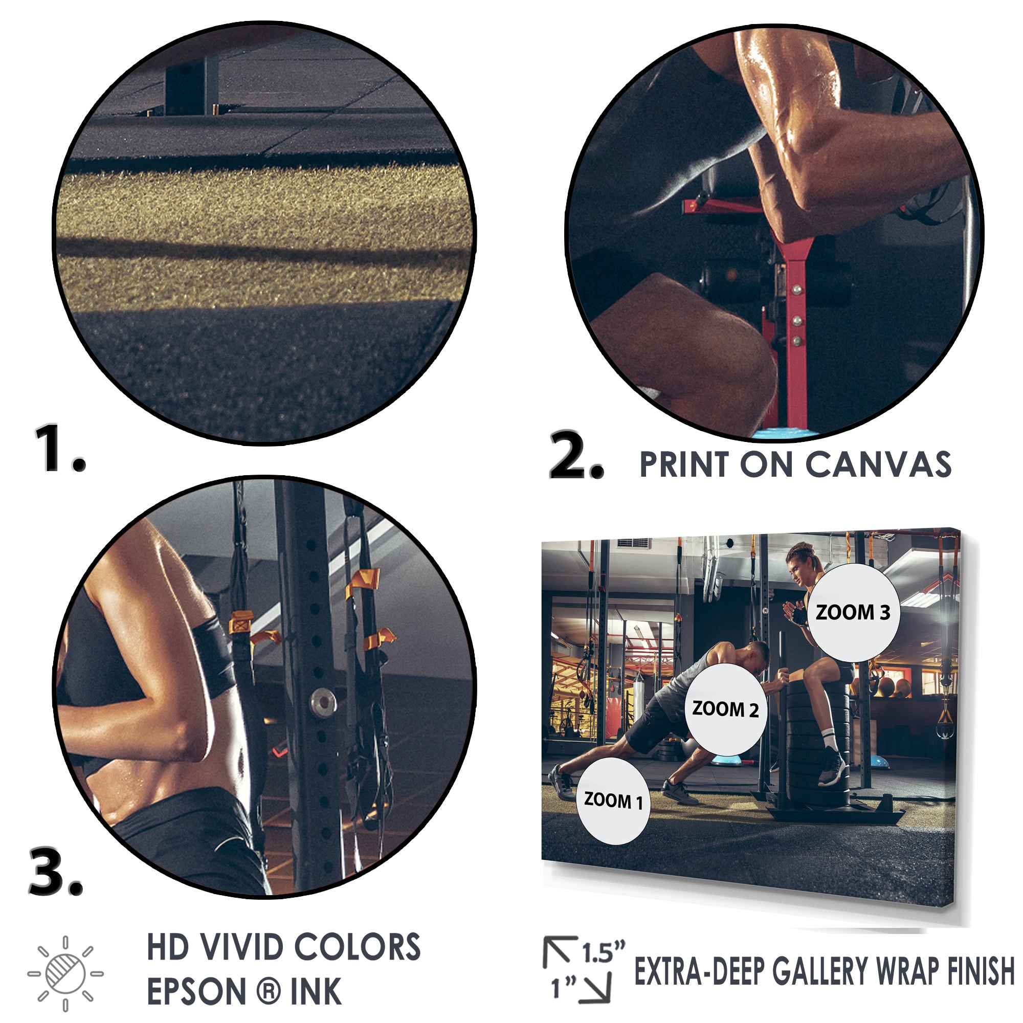 Couple Training - Aerobic & Bodybuilding Canvas Wall Art