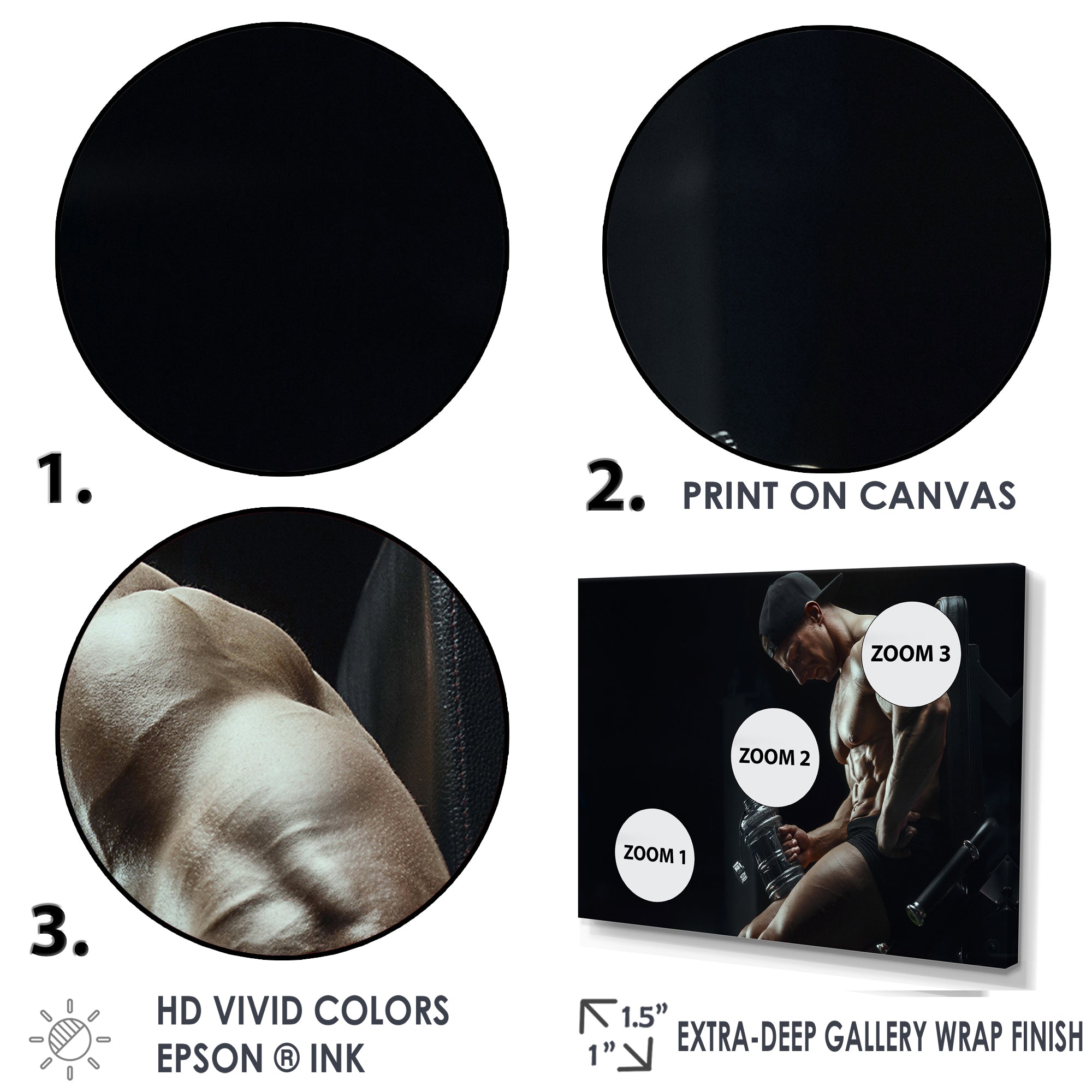 Bodybuilder Fitness Workout - Aerobic & Bodybuilding Canvas Wall Art