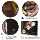 Pumping Up Muscles Dumbbells - Aerobic & Bodybuilding Canvas Wall Art