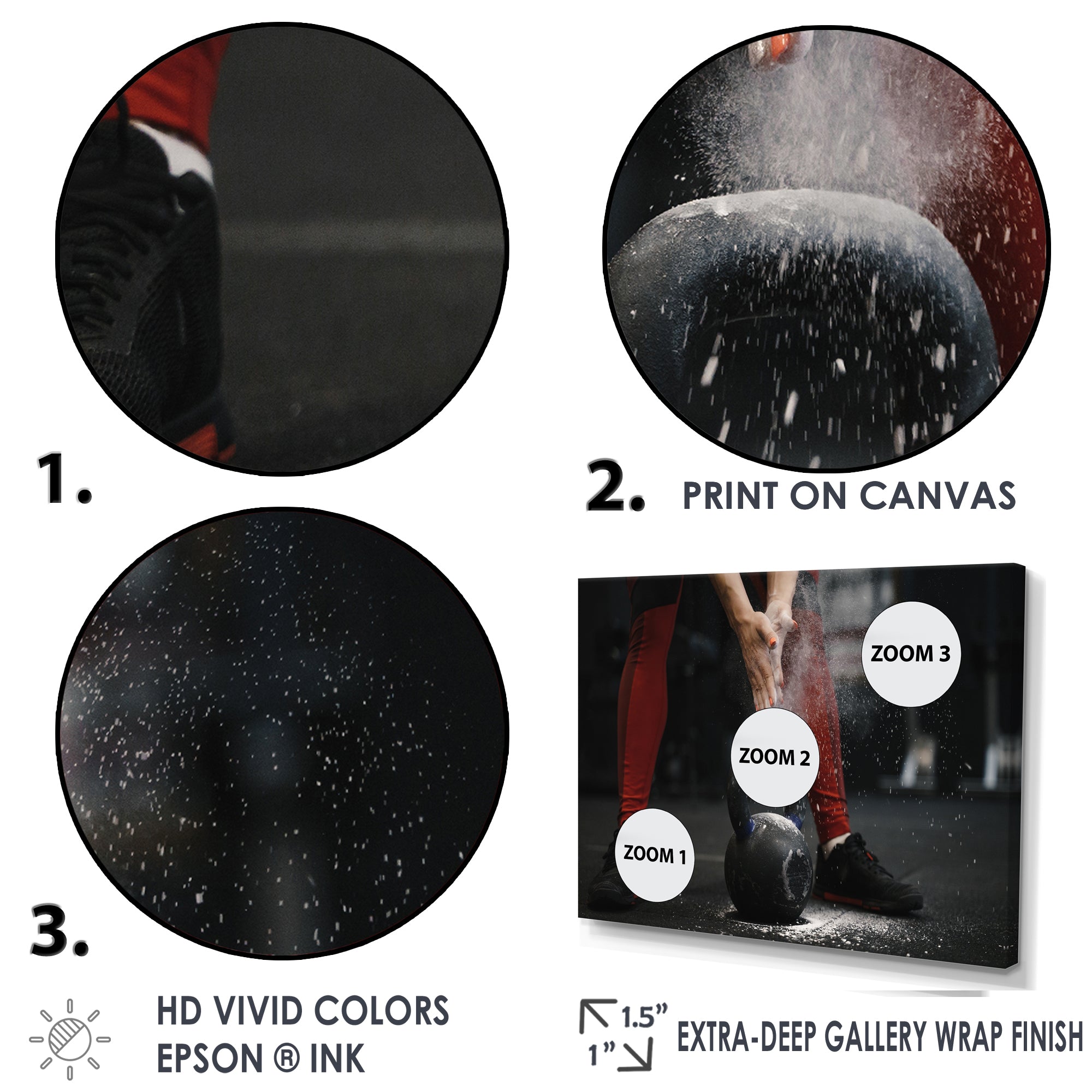 Athlete Bodybuilding Cloud Of Dust - Aerobic & Bodybuilding Canvas Wall Art