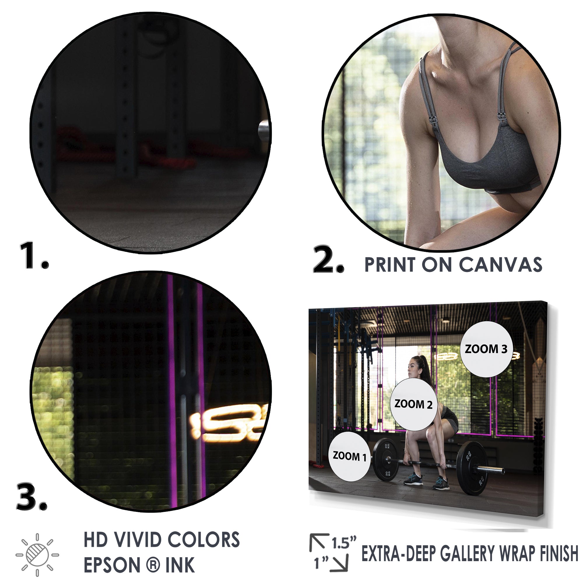 Woman Bodybuilding Workout - Aerobic & Bodybuilding Canvas Wall Art