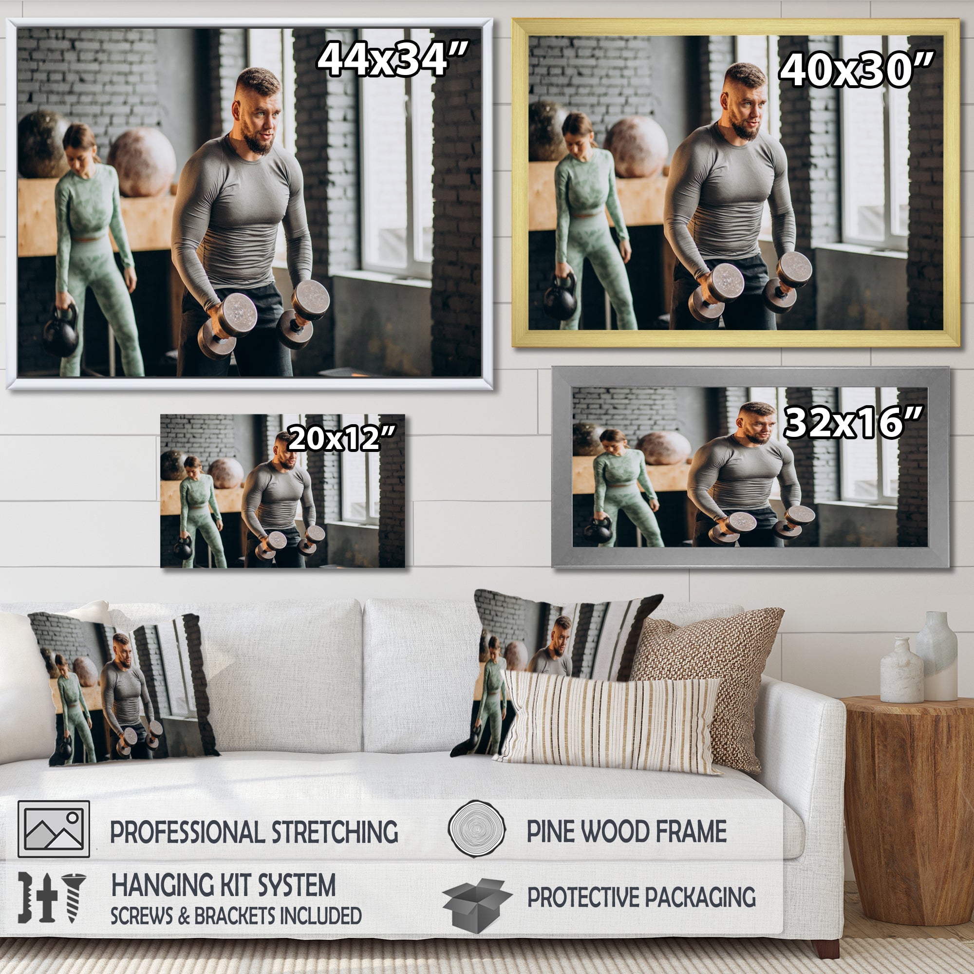 Bodybuilding Workout I - Aerobic & Bodybuilding Canvas Wall Art
