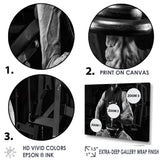 Black And White Dumbbell Gym - Aerobic & Bodybuilding Canvas Wall Art