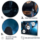 Woman Holding Barbell On Shoulders - Aerobic & Bodybuilding Canvas Wall Art