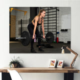 Woman Training Gym Full Shot - Aerobic & Bodybuilding Canvas Wall Art