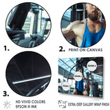 Caucasian Doing Strength Exercises - Aerobic & Bodybuilding Canvas Wall Art