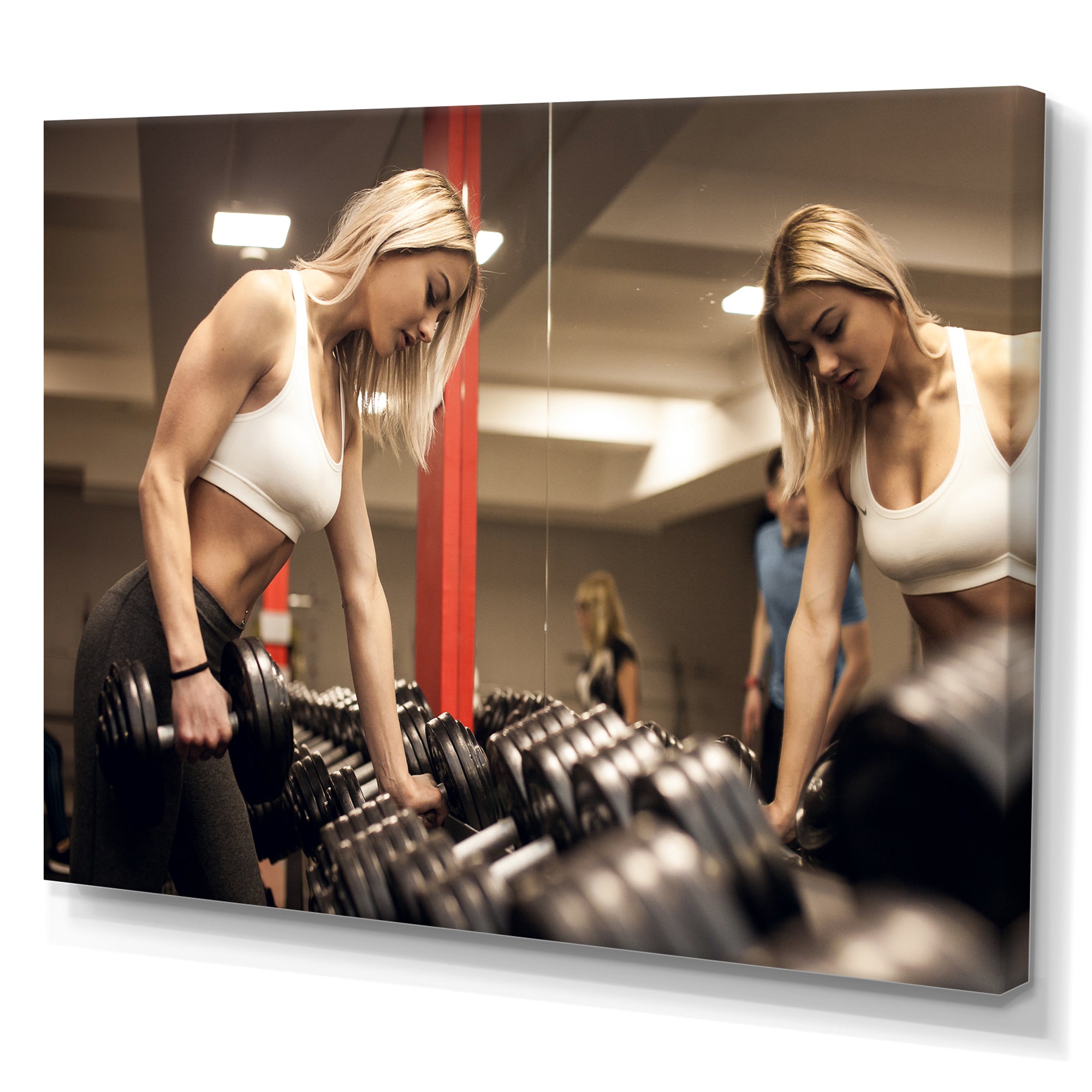 Aerobics Adult Female Athlete - Aerobic & Bodybuilding Canvas Wall Art