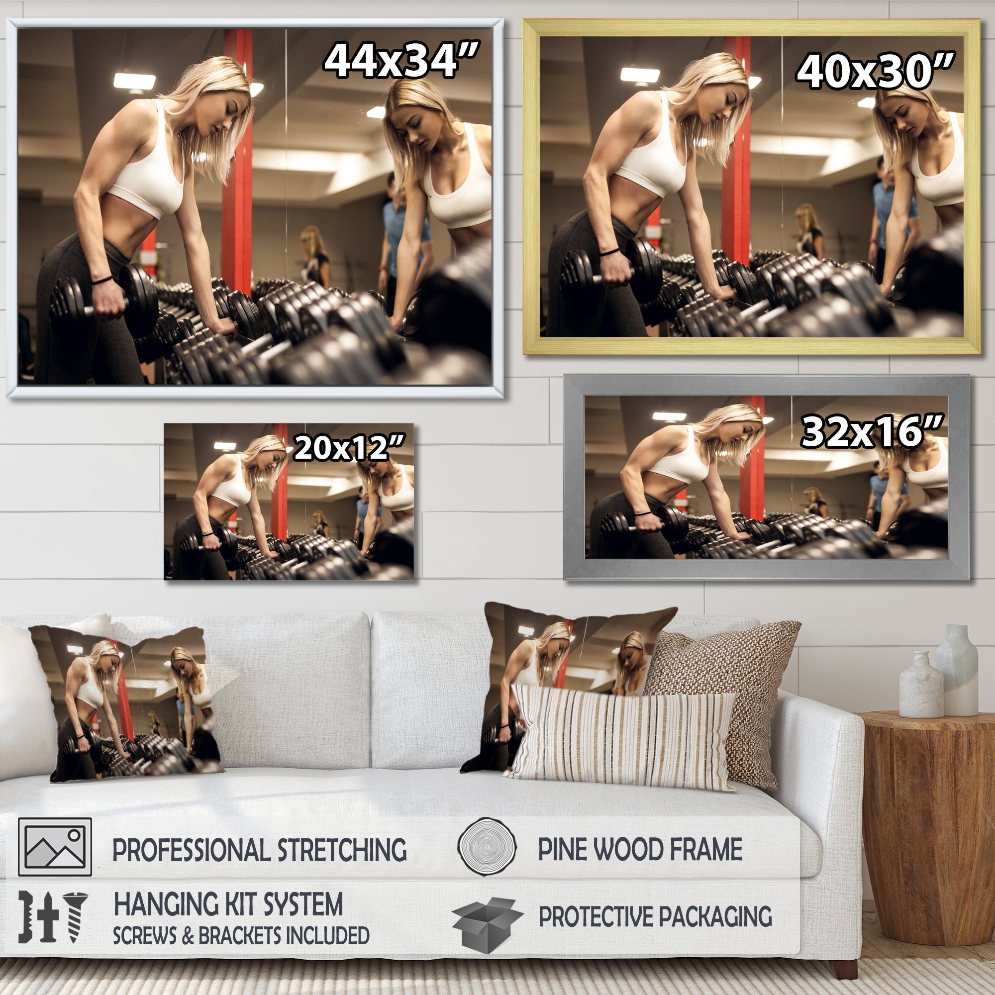 Aerobics Adult Female Athlete - Aerobic & Bodybuilding Canvas Wall Art