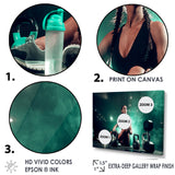 Female Athlete With Dumbbells - Aerobic & Bodybuilding Canvas Wall Art