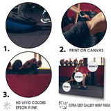 Athletic Man Woman With Dumbbells - Aerobic & Bodybuilding Canvas Wall Art