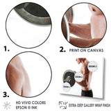 Sports Man Workout With Barbell - Aerobic & Bodybuilding Canvas Wall Art