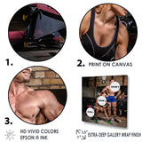 Sports Couple Is Working Out Gym - Aerobic & Bodybuilding Canvas Wall Art