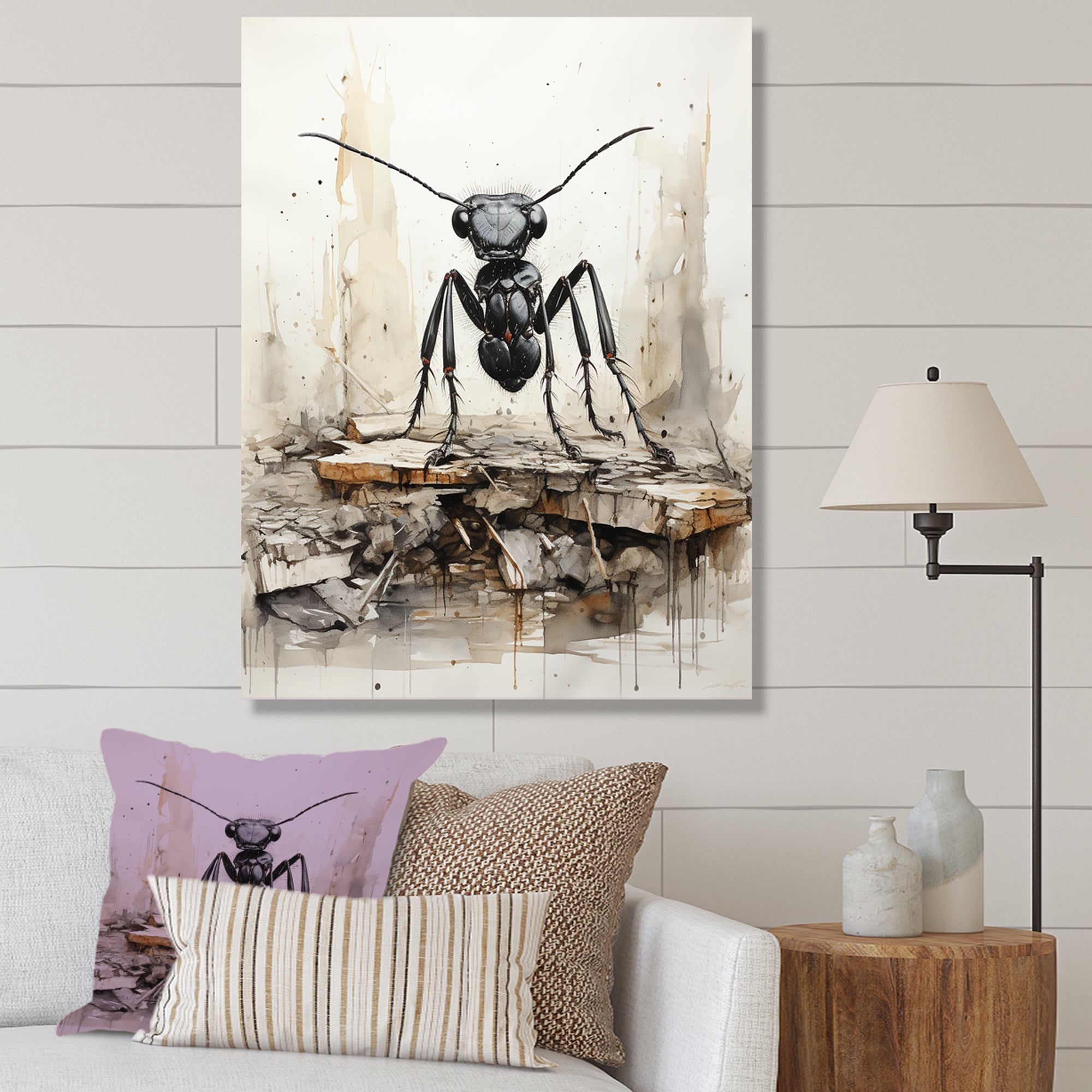 Minimalist March Charcoal Ant - Ant Home Decor Art