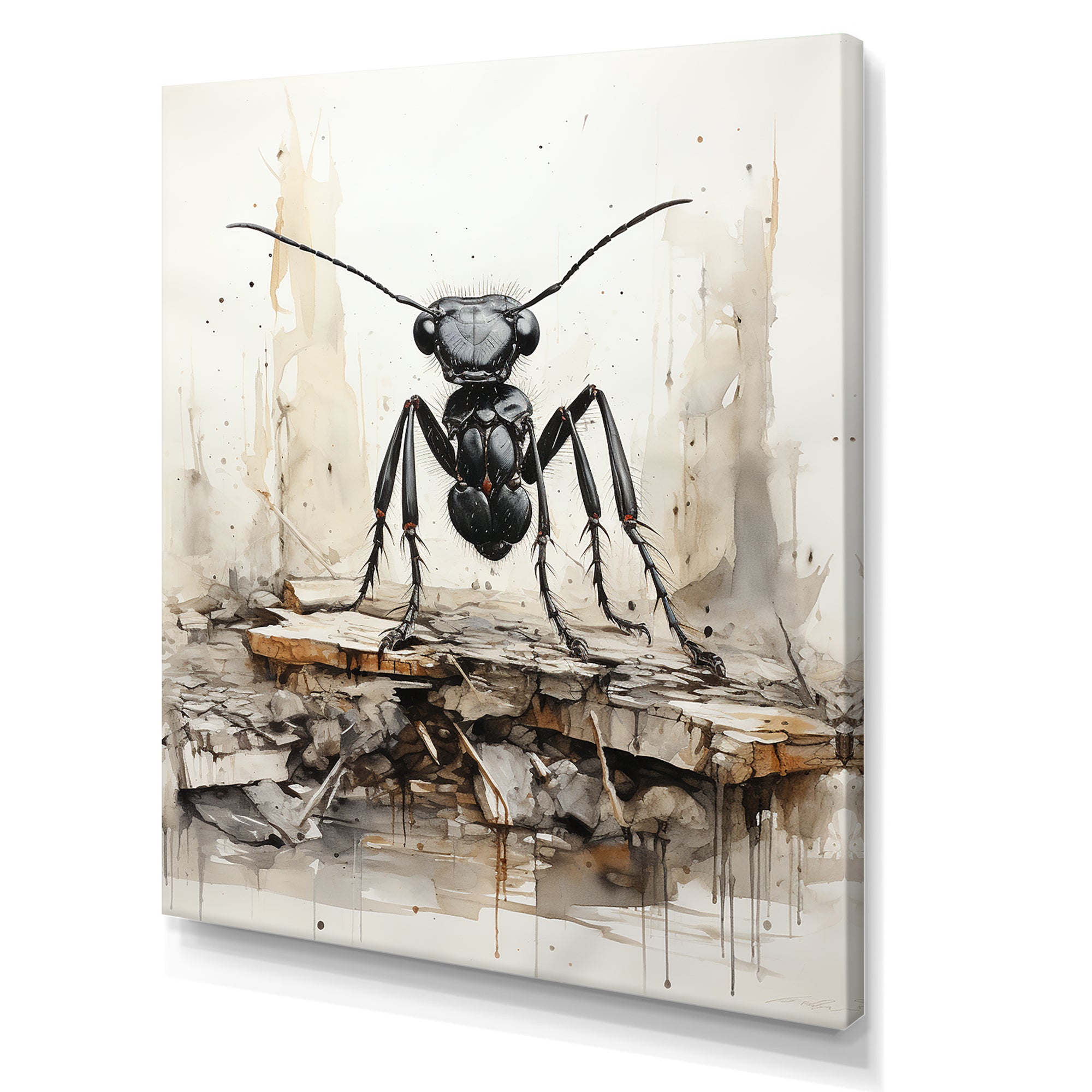Minimalist March Charcoal Ant - Ant Home Decor Art
