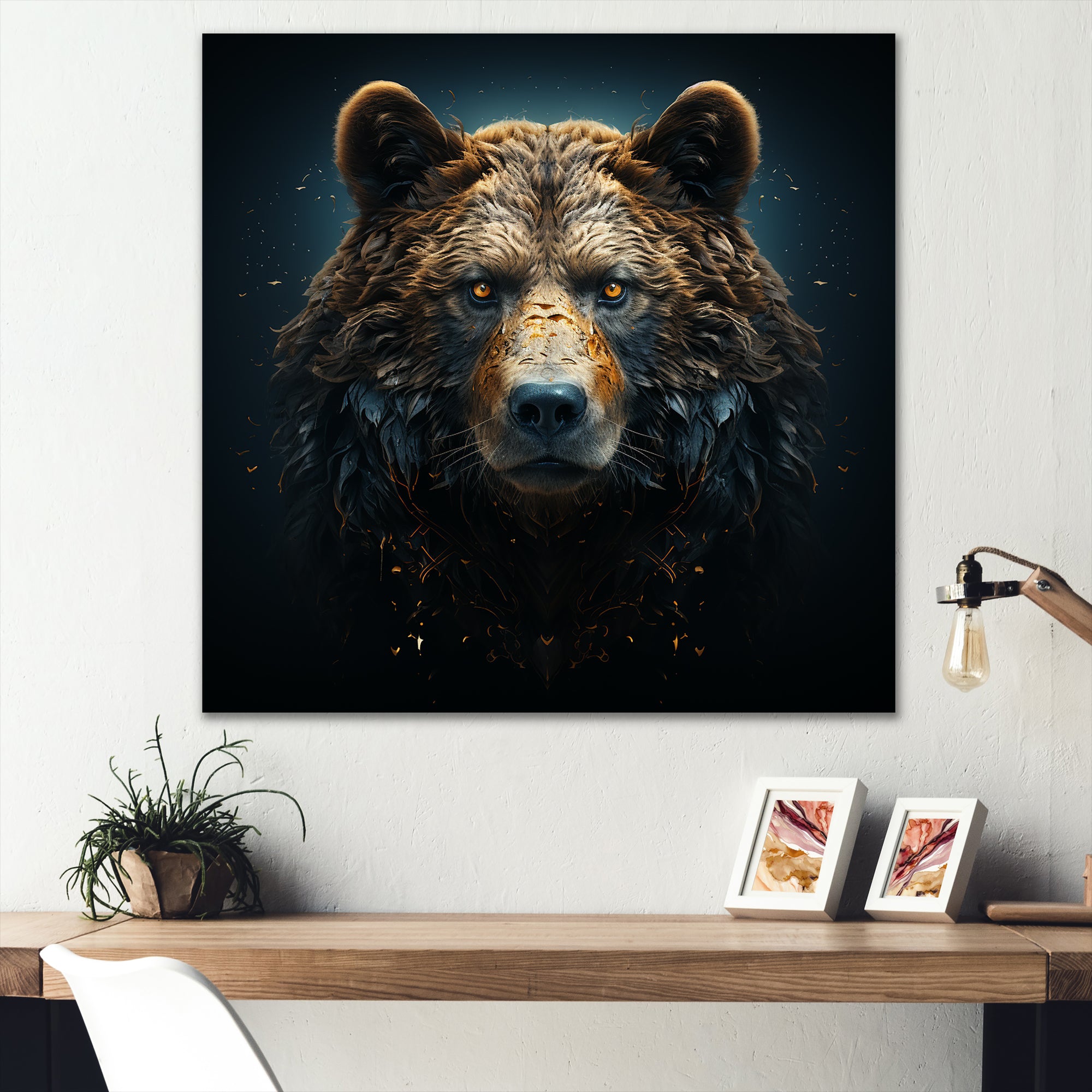 A Baroque Featuring A Bear With Gold - Bear Canvas Wall Art