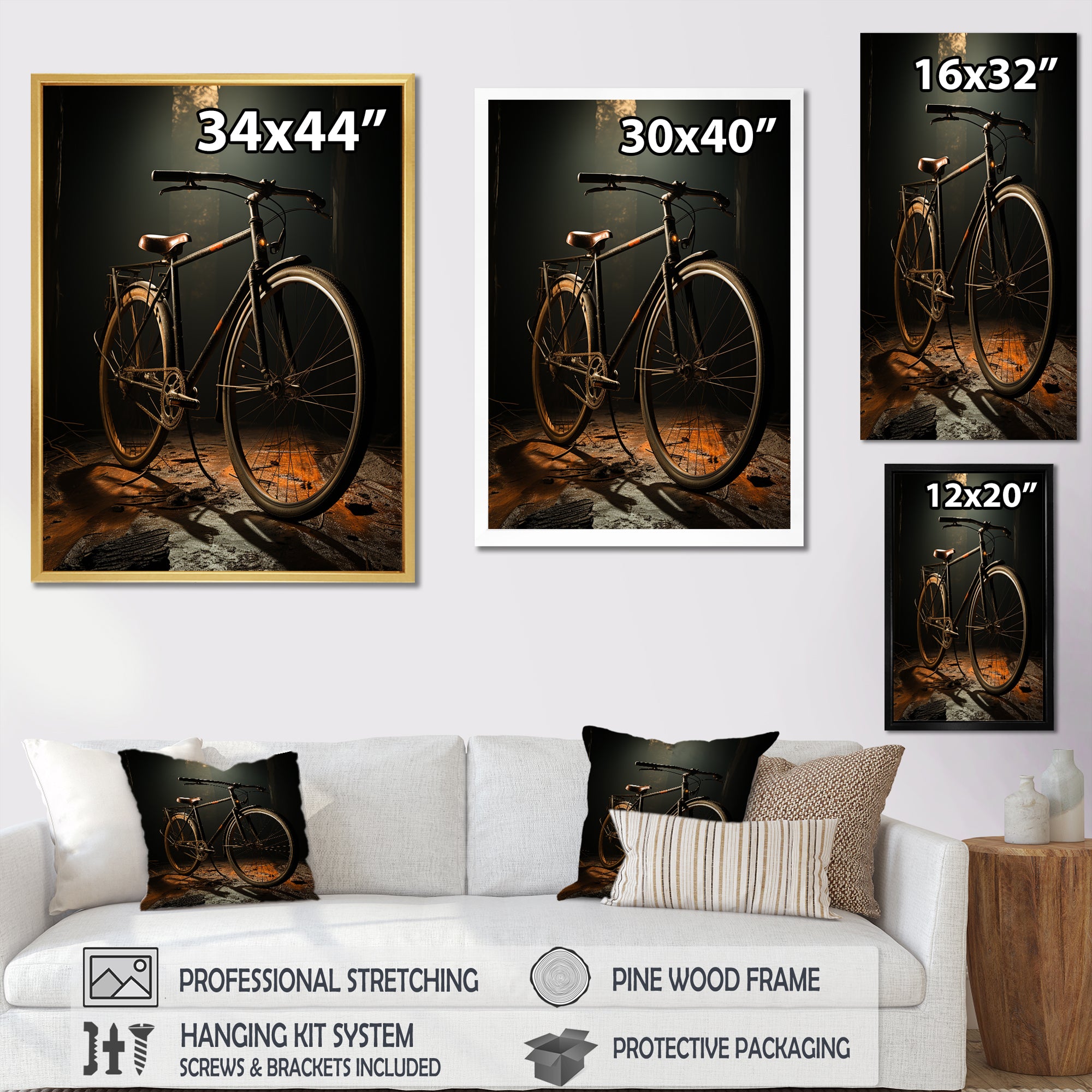 Bronze Balance Bicycle - Bicycle Canvas Wall Art