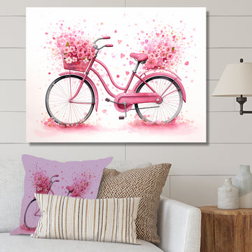Candy Cruise Pink Bicycle - Bicycle Canvas Wall Art