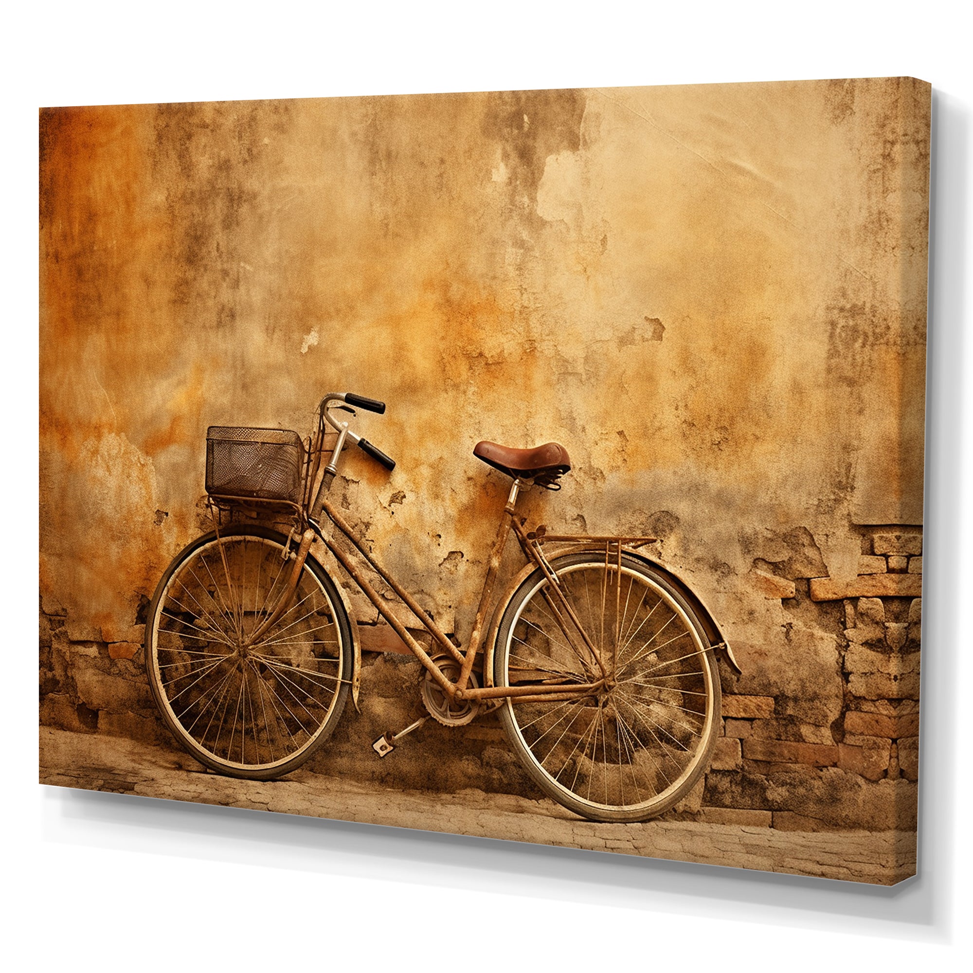 Caramel Commute Bicycle - Bicycle Canvas Wall Art