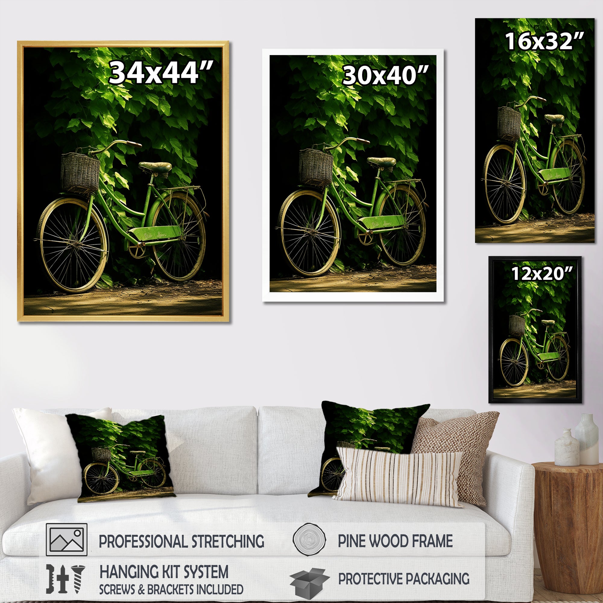 Emerald Escape Bicycle - Bicycle Canvas Wall Art