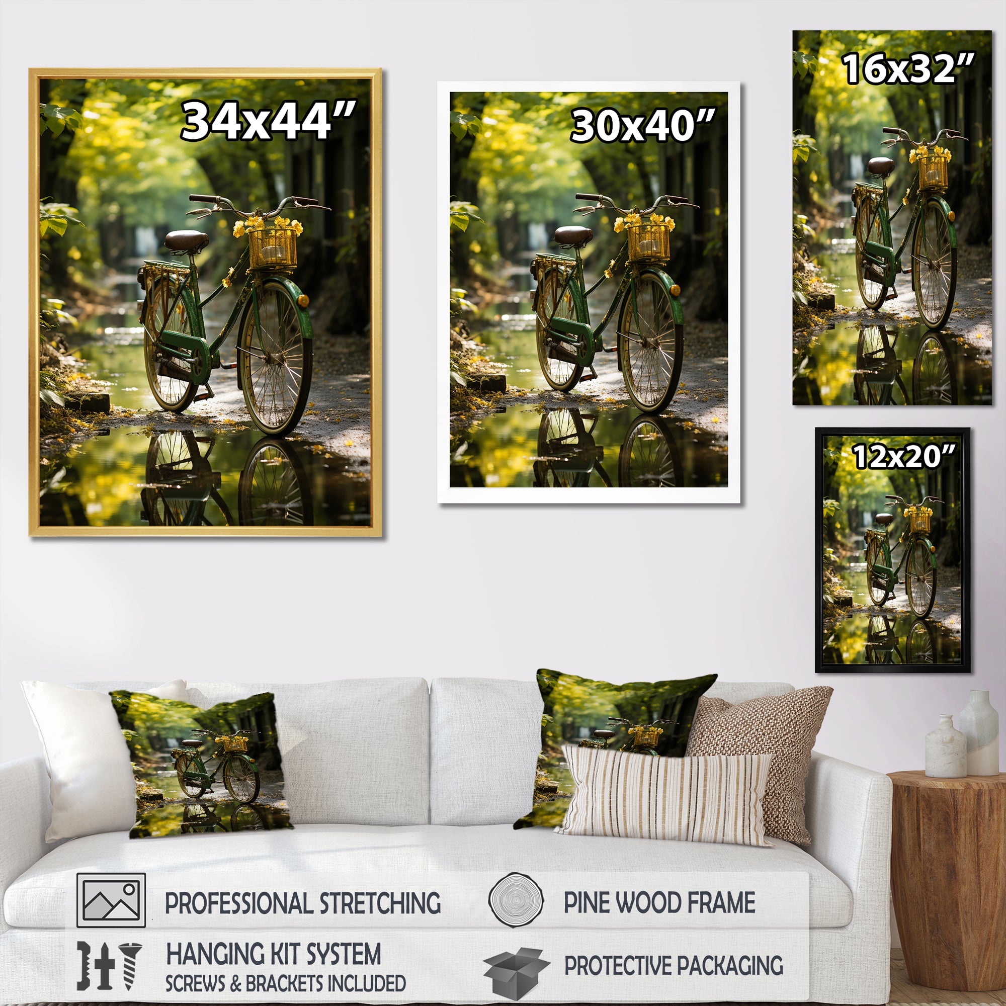 Emerald Excursion Bicycle - Bicycle Canvas Wall Art