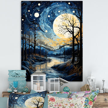 Indigo Intrigue Water Stream - Bicycle Canvas Wall Art