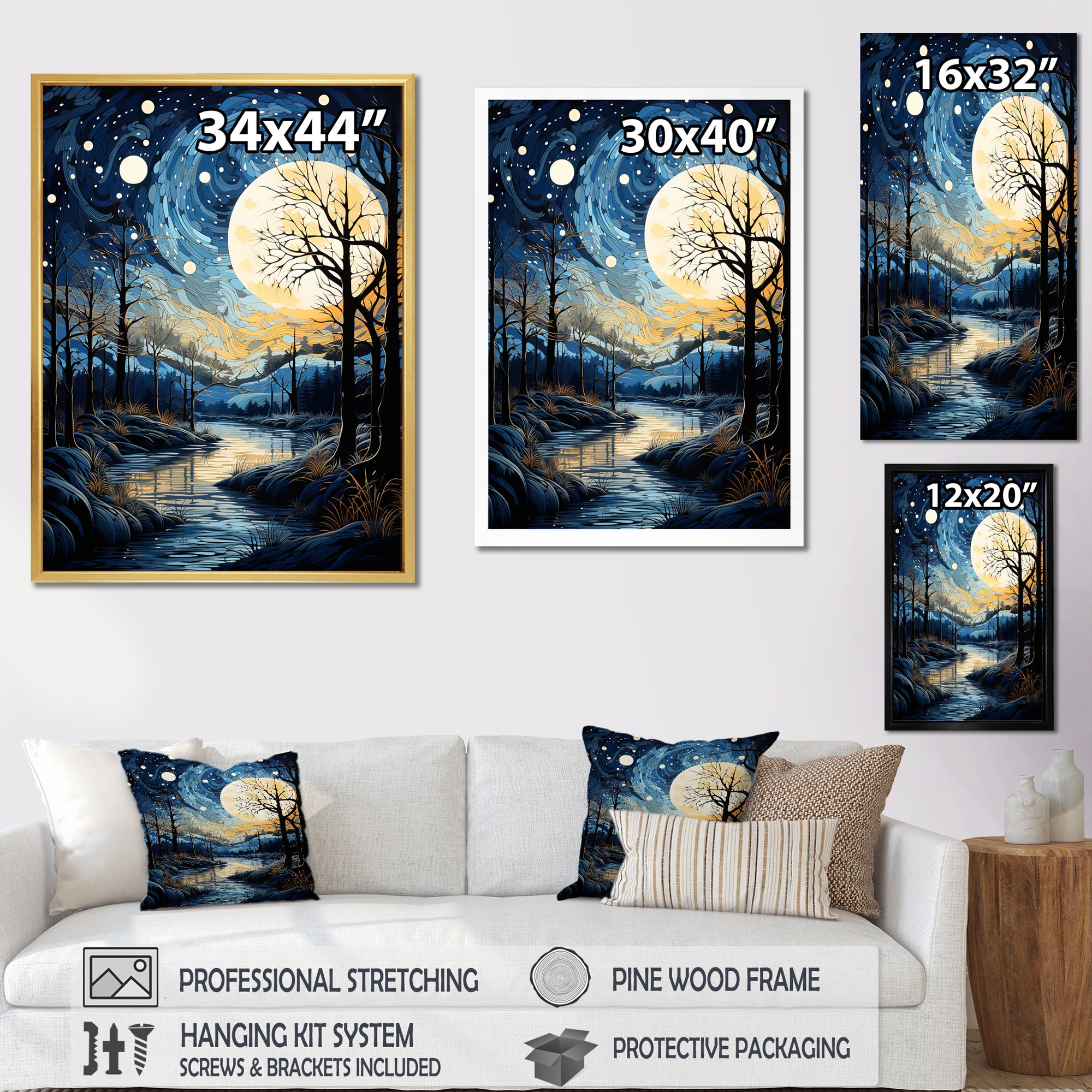 Indigo Intrigue Water Stream - Bicycle Canvas Wall Art