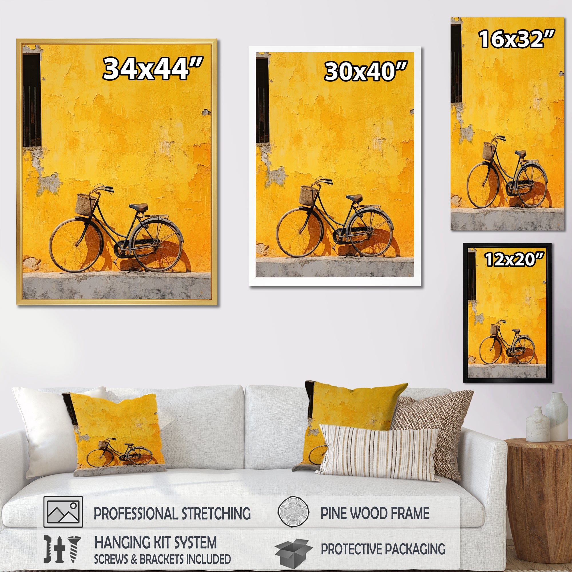 Lemon Leisure Bicycle - Bicycle Canvas Wall Art