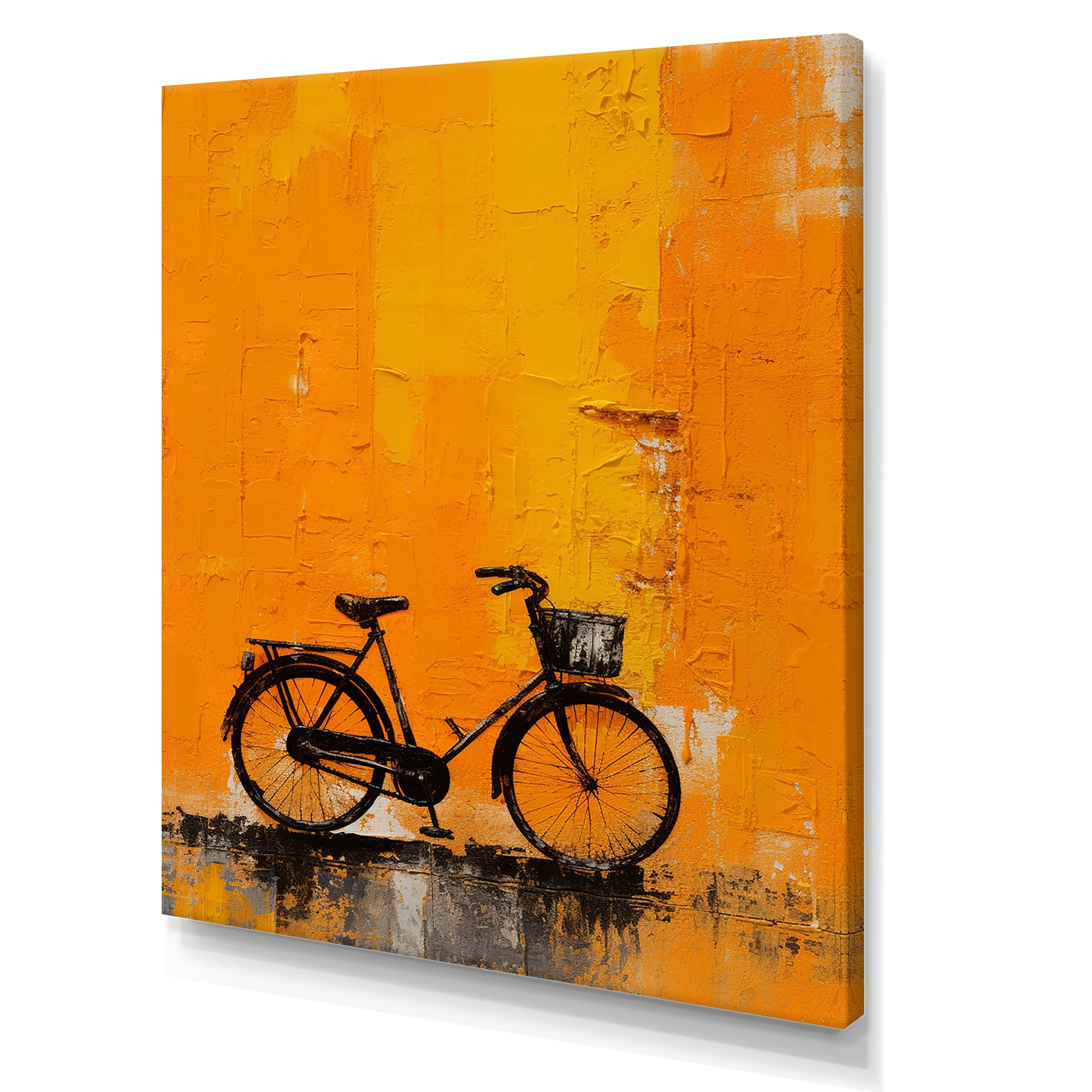 Bicycle Orange Odyssey - Bicycle Canvas Wall Art