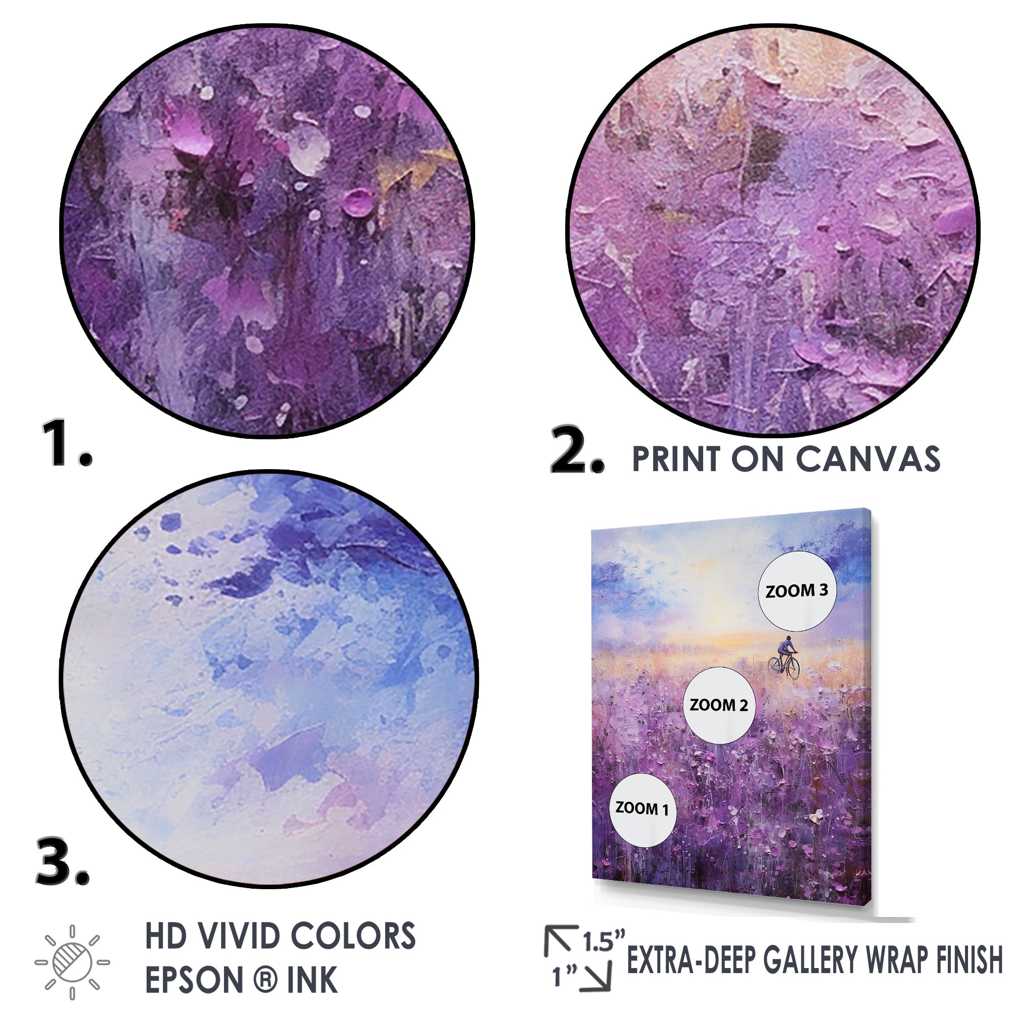 Violet Voyage - Bicycle Canvas Wall Art