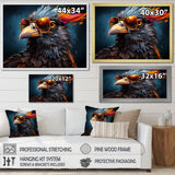 Cool Bird Abstract Aviators - Orange Bird Wall Art