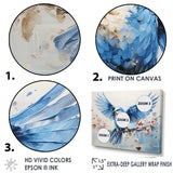 Blue Hues A Serene Scene Of Birds - Bird Large Canvas Wall Art