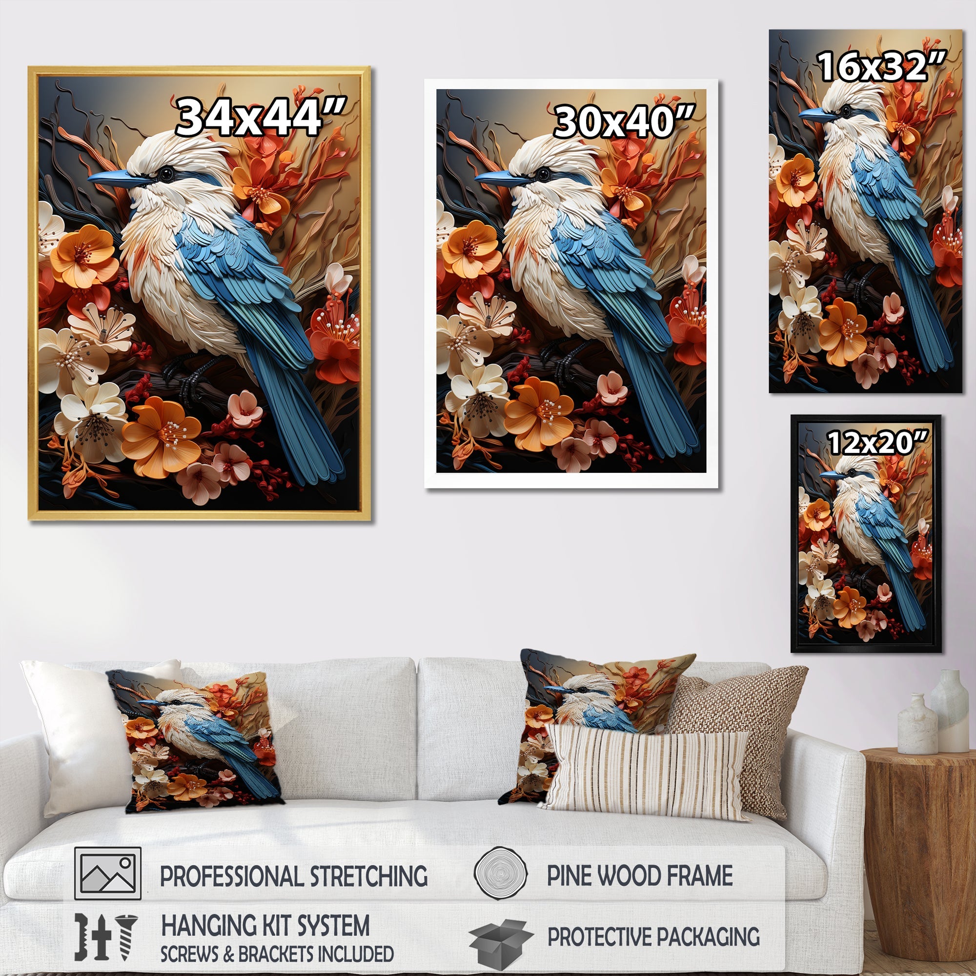 Bold Brushstrokes Convey The Freedom Of Birds - Bird Living Room Wall Art