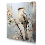 Minimalism Beige Bird On Branch - Bird Wall Decor