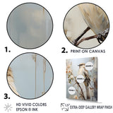 Minimalism Beige Bird On Branch - Bird Wall Decor