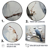 Misty Blue Ray Bird On Branch - Bird Wall Art Prints