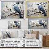 Misty Blue Ray Bird On Branch - Bird Wall Art Prints