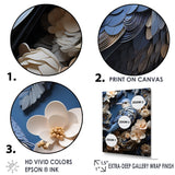 Surreal Nest Bird On Flowers - Blue Bird Wall Art