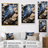 Surreal Nest Bird On Flowers - Blue Bird Wall Art