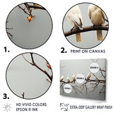 Contemporary Flock Of Birds On Branch - Bird Home Decor Art