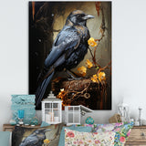 Noir Black Shadows Cast A Mysterious Ambiance - Bird Canvas Wall Art
