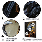 Noir Black Shadows Cast A Mysterious Ambiance - Bird Canvas Wall Art