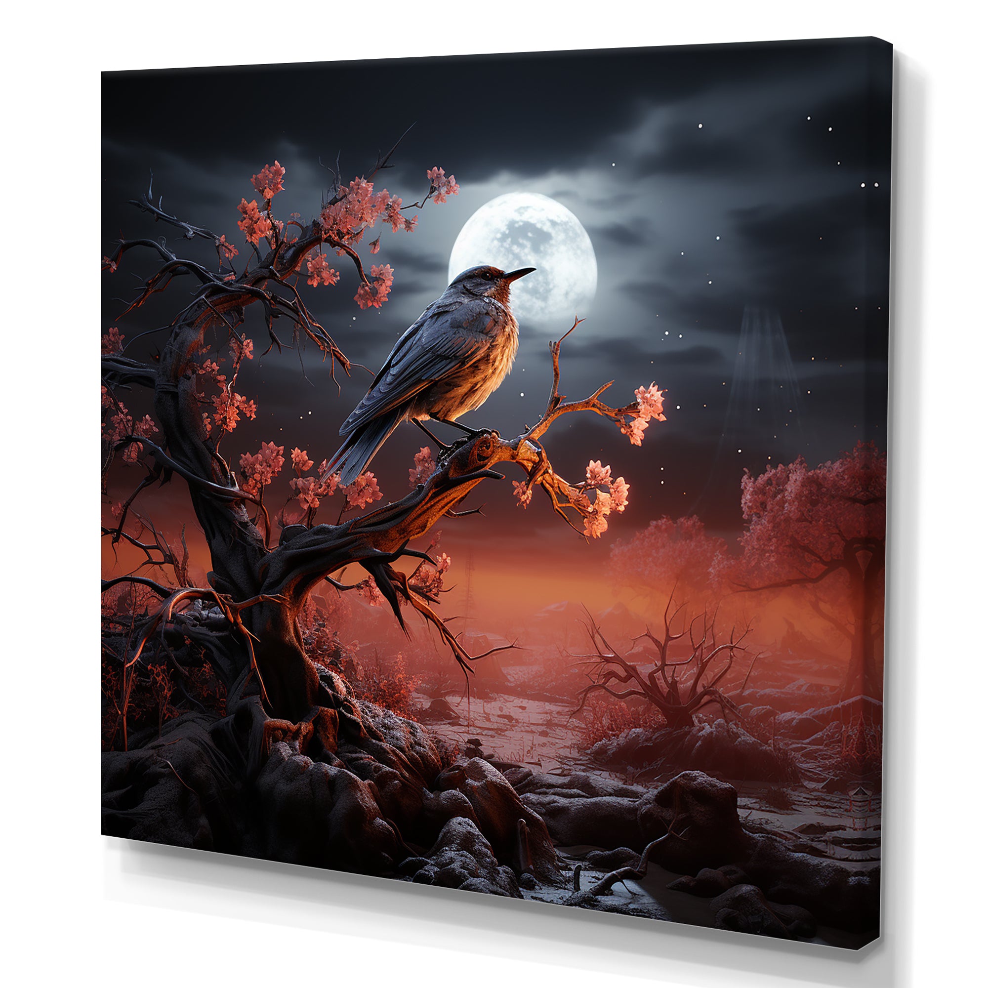 Textured Layers Create Mixed Media Skies - Bird Wall Decor